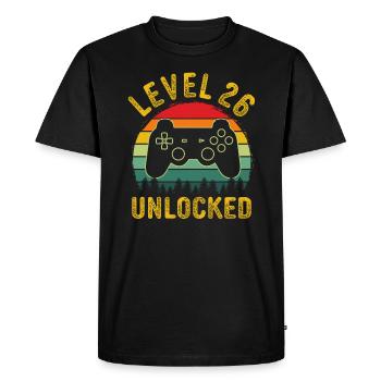 Level 26 unlocked t-shirt level 26 complete - Men's Premium Organic T-Shirt - black - Front - Nico (187cm)