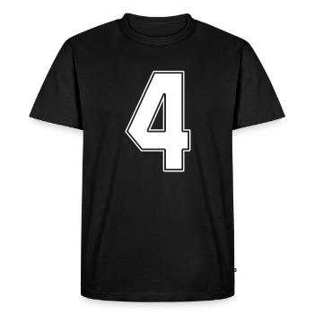 4 ans numéro maillot 4 - T-shirt Premium bio Homme - noir - Devant - Nico (187cm)
