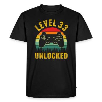 Level 33 unlocked t-shirt level 33 complete - Men's Premium Organic T-Shirt - black - Front - Nico (187cm)