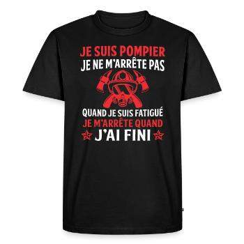 Je suis pompier t-shirt cadeau pompier - T-shirt Premium bio Homme - noir - Devant - Nico (187cm)