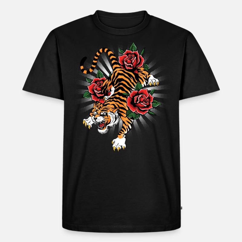 Tiger - Männer Premium Bio T-Shirt - Schwarz