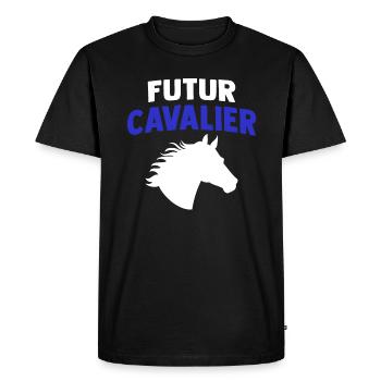 futur cavalier cadeau cavalier équitation - T-shirt Premium bio Homme - noir - Devant - Nico (187cm)