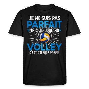 Volley Volleyball Volleyeur sport Noël match - T-shirt Premium bio Homme - noir - Devant - Nico (187cm)