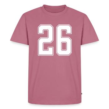26 ans numéro maillot 26 - T-shirt Premium bio Homme - mauve - Devant - Nico (187cm)