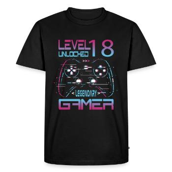 18 Geburtstag Level 18 Complete Retro Jungen Gamer - Männer Premium Bio T-Shirt - Schwarz - Vorne - Nico (187cm)