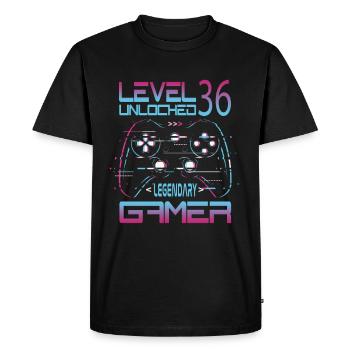 36th Birthday Level 36 Complete Retro Gamer - Men's Premium Organic T-Shirt - black - Front - Nico (187cm)