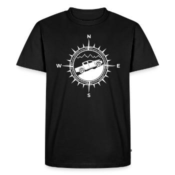 Pick up 4x4 boussole voiture tout-terrain - T-shirt Premium bio Homme - noir - Devant - Nico (187cm)