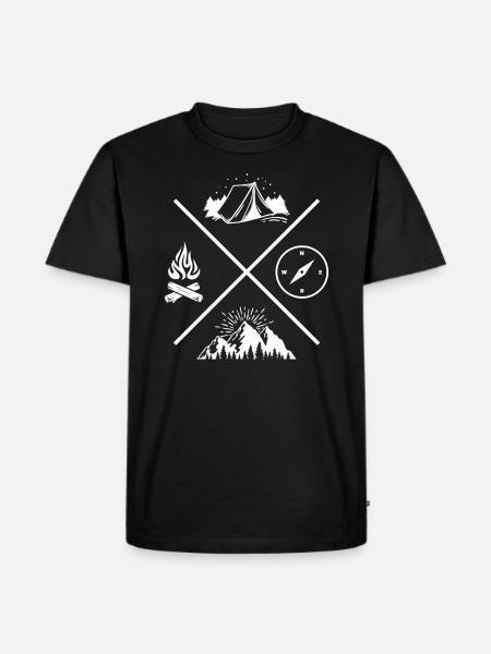 namiot camp t-shirt camping - Ekologiczna koszulka męska Premium - czarny