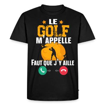 Golf Golfeur Balle Clubs de Golfs Cadeau Humour - T-shirt Premium bio Homme - noir - Devant - Nico (187cm)