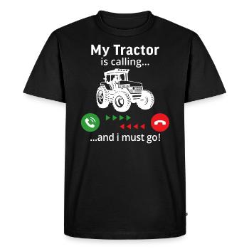 My tractor is calling and i must go t shirt farmer - Men's Premium Organic T-Shirt - black - Front - Nico (187cm)