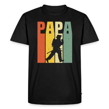 retro dad firefighter t-shirt firefighter - Men's Premium Organic T-Shirt - black - Front - Nico (187cm)