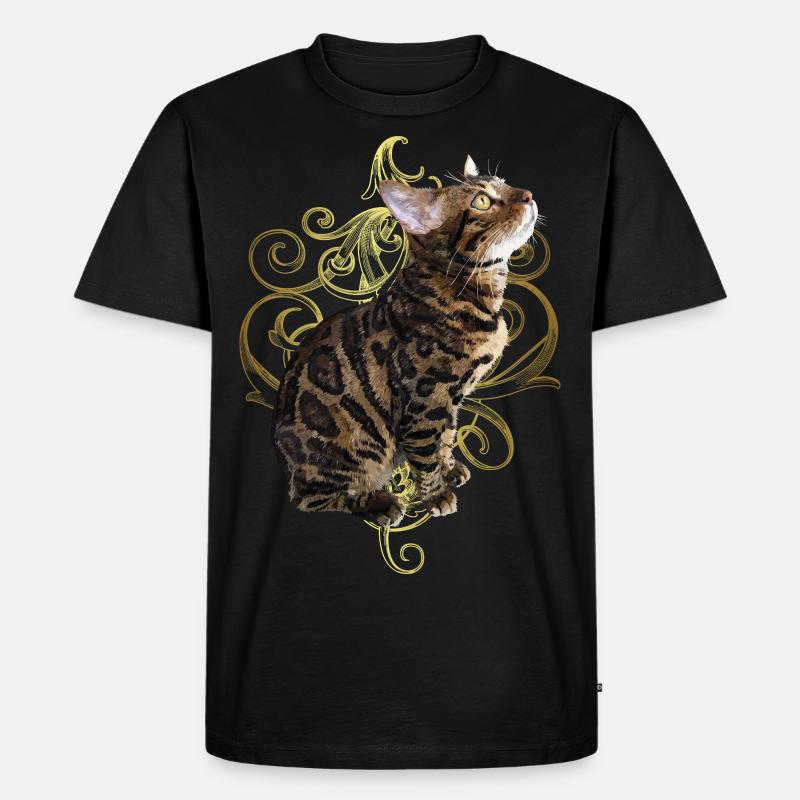 Bengalkatze - Männer Premium Bio T-Shirt - Schwarz