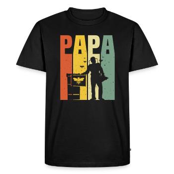dad beekeeper t-shirt dad beekeeping - Men's Premium Organic T-Shirt - black - Front - Nico (187cm)