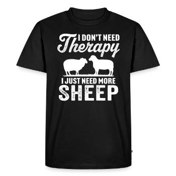 i don't need therapy i just need more sheep - T-shirt Premium bio Homme - noir - Devant - Nico (187cm)