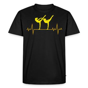 Gymnastique Artistique Gymnaste Heartbeat - T-shirt Premium bio Homme - noir - Devant - Nico (187cm)