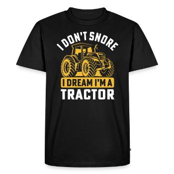 je ne ronfle pas je rêve je suis un tracteur - T-shirt Premium bio Homme - noir - Devant - Nico (187cm)