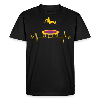 Trampoline Saut Gymnastique Gymnaste Heartbeat - T-shirt Premium bio Homme - noir - Devant - Nico (187cm)