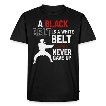 Karaté, Ceinture Noire - T-shirt Premium bio Homme - noir - Devant - Nico (187cm)