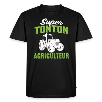 Super tonton agriculteur oncle agriculteur - T-shirt Premium bio Homme - noir - Devant - Nico (187cm)
