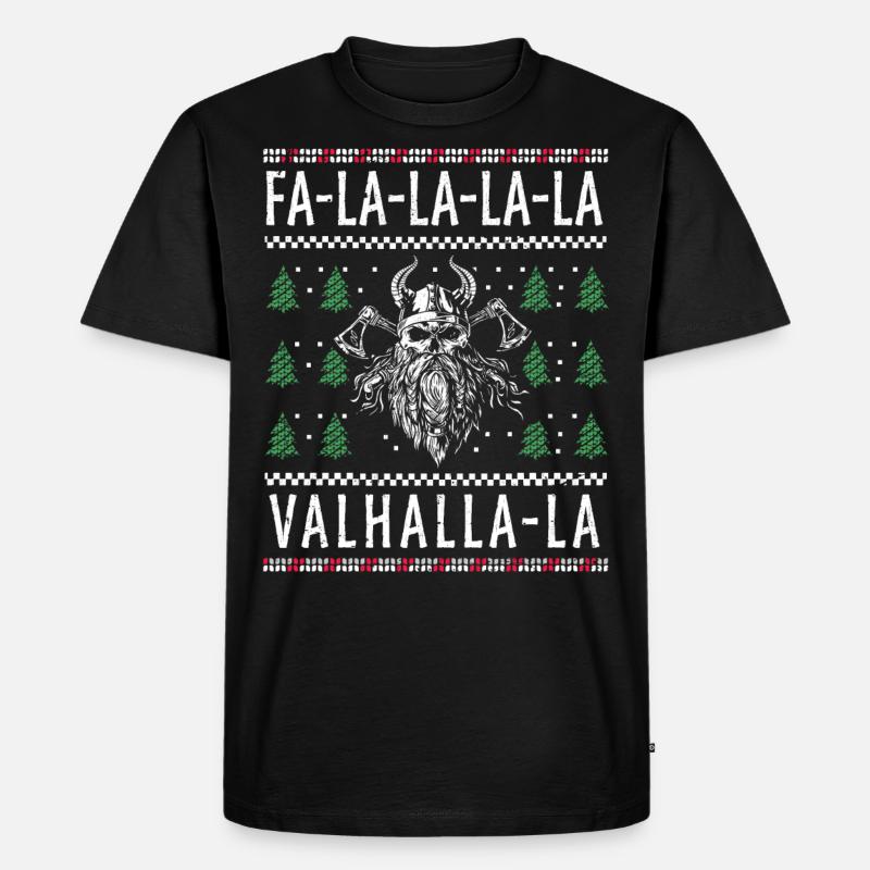 Valhalla, Wikinger Weihnachten, Wikinger - Männer Premium Bio T-Shirt - Schwarz