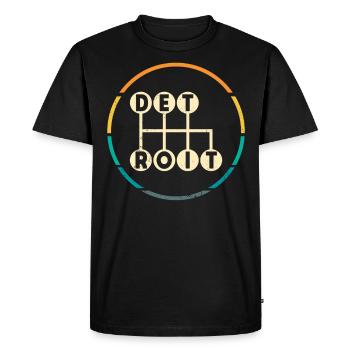 Detroit Stick Shift, 6-speed manual gearshift - Men's Premium Organic T-Shirt - black - Front - Nico (187cm)
