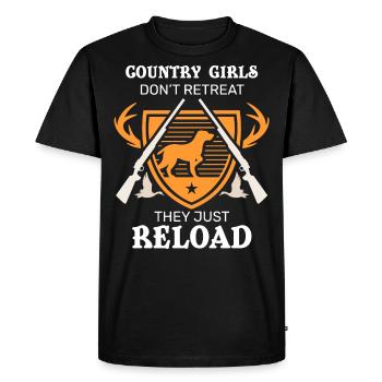 Country Girls Don't Pull Back They Load After - Men's Premium Organic T-Shirt - black - Front - Nico (187cm)