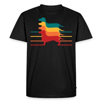 Maman teckel, chien viennois, teckel - T-shirt Premium bio Homme - noir - Devant - Nico (187cm)