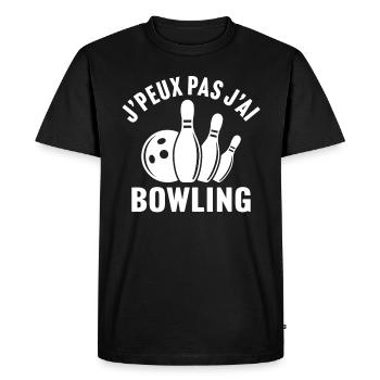 J'peux pas j'ai bowling - T-shirt Premium bio Homme - noir - Devant - Nico (187cm)