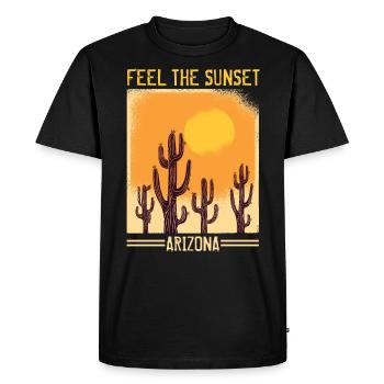 Arizona, Feel the Sunset - Men's Premium Organic T-Shirt - black - Front - Nico (187cm)