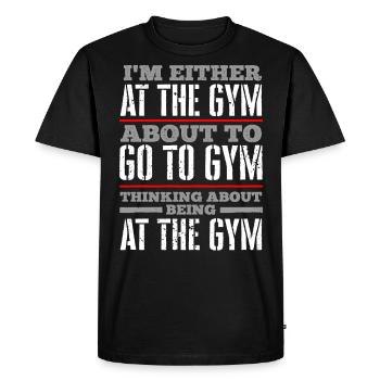 Accros au fitness - T-shirt Premium bio Homme - noir - Devant - Nico (187cm)