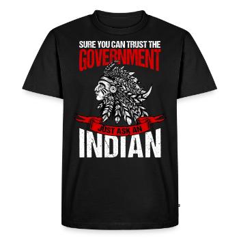 Trust the government - Men's Premium Organic T-Shirt - black - Front - Nico (187cm)