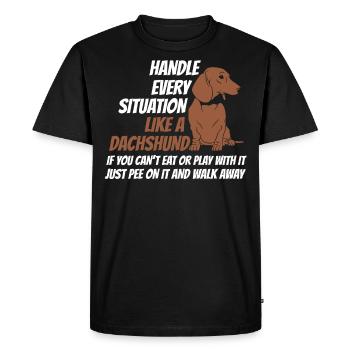 Grip situation comme un teckel - T-shirt Premium bio Homme - noir - Devant - Nico (187cm)