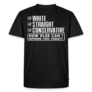 Does conservative know, insults you? - Men's Premium Organic T-Shirt - black - Front - Nico (187cm)