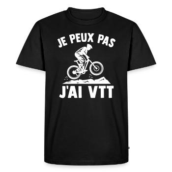 Je peux pas j'ai vtt - T-shirt Premium bio Homme - noir - Devant - Nico (187cm)