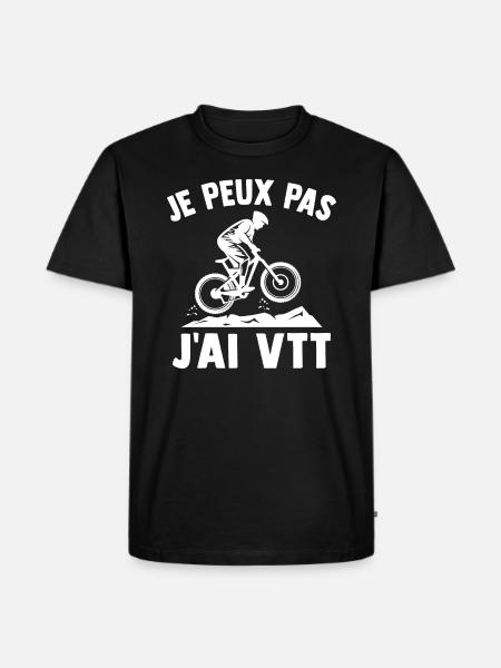 Je peux pas j'ai vtt - T-shirt Premium bio Homme - noir