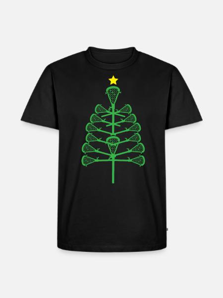 Lacrosse Christmas Tree - Lacrosse Player - Men's Premium Organic T-Shirt - black
