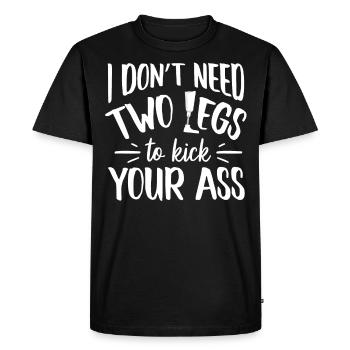Leg Amputee Funny Humor - Men's Premium Organic T-Shirt - black - Front - Nico (187cm)