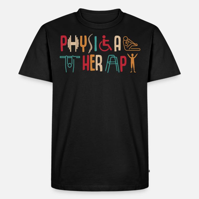 Physiotherapie - Männer Premium Bio T-Shirt - Schwarz
