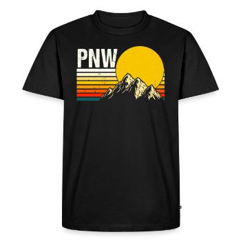 PNW Pacifique Nord-Ouest Bigfoot - T-shirt Premium bio Homme - noir - Devant - Nico (187cm)