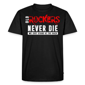 Les vieux rockeurs ne meurent jamais, nous nous tenons juste à l’arrière - T-shirt Premium bio Homme - noir - Devant - Nico (187cm)
