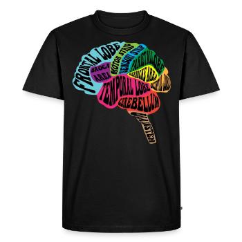 Carte du cerveau du neurologue - T-shirt Premium bio Homme - noir - Devant - Nico (187cm)