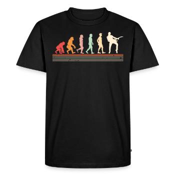 Guitariste Evolution, guitariste - T-shirt Premium bio Homme - noir - Devant - Nico (187cm)