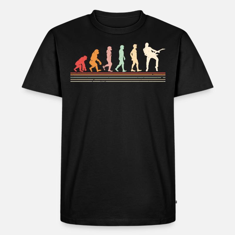 Gitarrenspieler Evolution, Gitarrist - Männer Premium Bio T-Shirt - Schwarz
