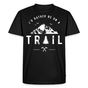 I'd rather be on a trail trailing - Men's Premium Organic T-Shirt - black - Front - Nico (187cm)