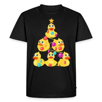 Rubber Duck Christmas Tree - Men's Premium Organic T-Shirt - black - Front - Nico (187cm)