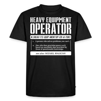 Excavator driver - Men's Premium Organic T-Shirt - black - Front - Nico (187cm)