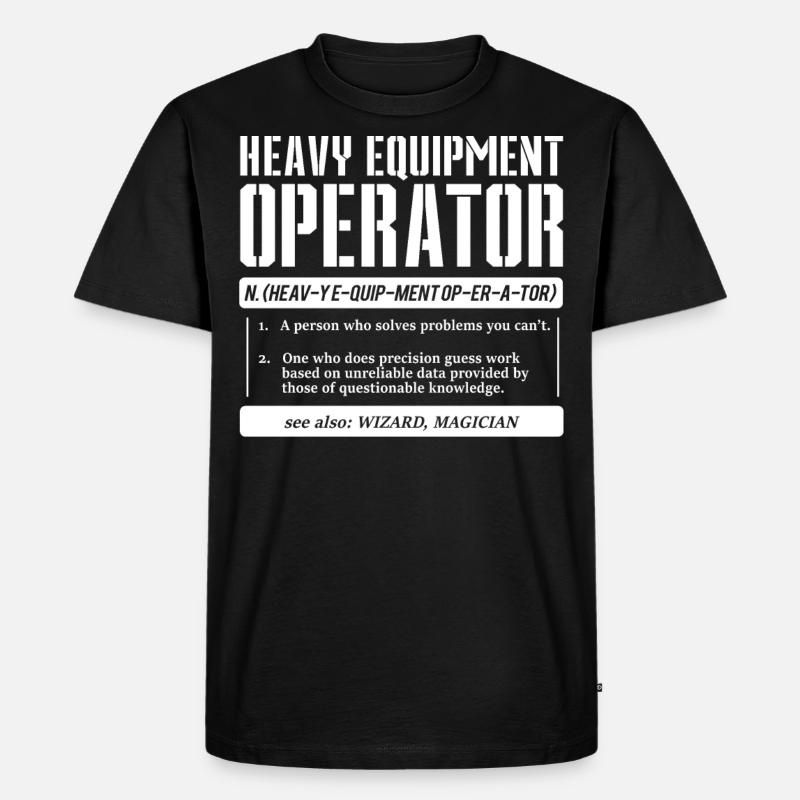 Baggerfahrer - Männer Premium Bio T-Shirt - Schwarz