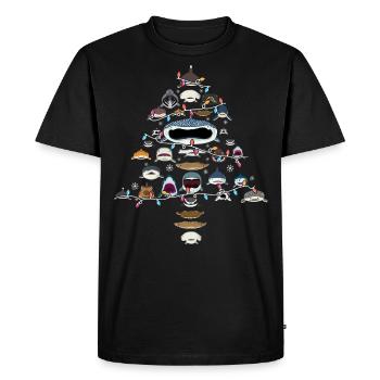 Shark, Sharks, Shakr Christmas Tree - Men's Premium Organic T-Shirt - black - Front - Nico (187cm)