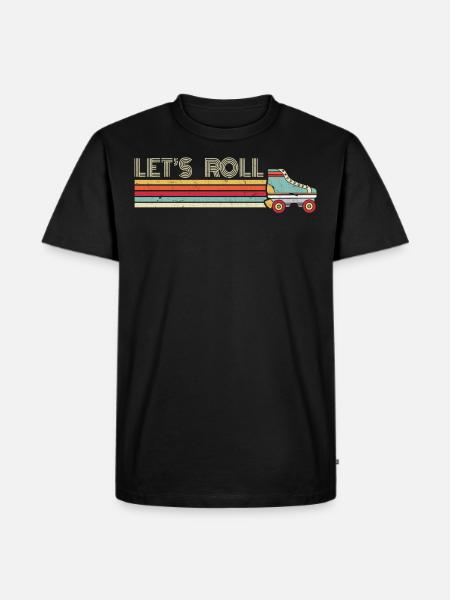 Roller skate, roller skater, skate - Men's Premium Organic T-Shirt - black
