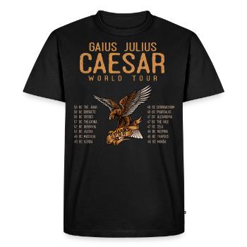 Gaius Julius Caesar World Tour, Anciens Romains - T-shirt Premium bio Homme - noir - Devant - Nico (187cm)